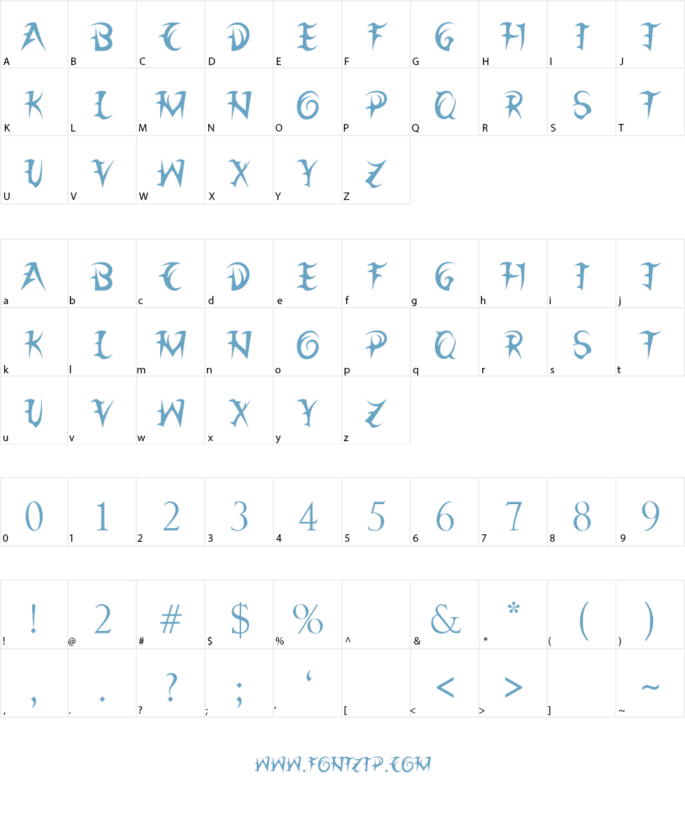 League of Ages Font Character